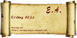 Erdey Aliz névjegykártya